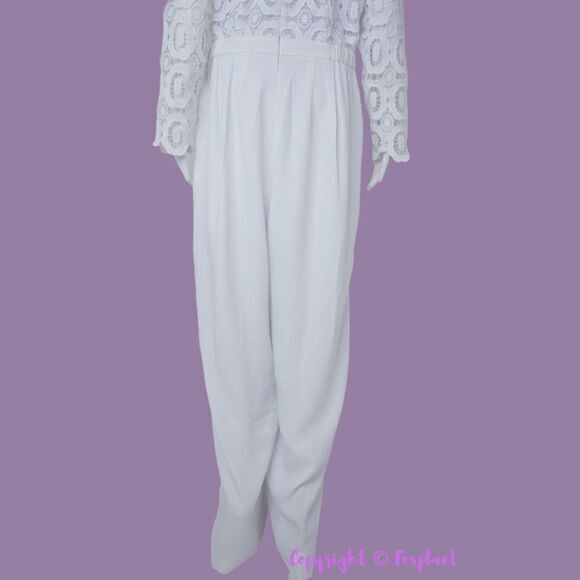 NEW Eloquii white Lace Wide Leg long sleeves Jumpsuit, women's size 24 - Picture 6 of 16